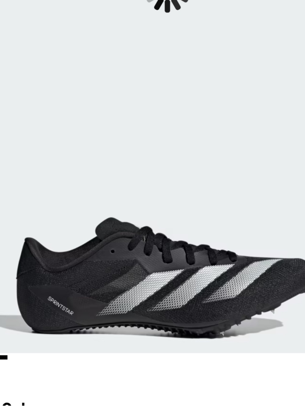 adidas Sprintstar Track Spikes - Black/White Mens 9.5
